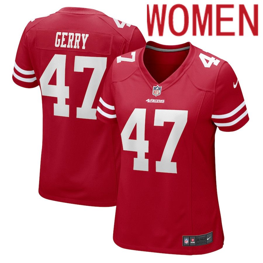Women San Francisco 49ers 47 Nathan Gerry Nike Scarlet Game NFL Jersey